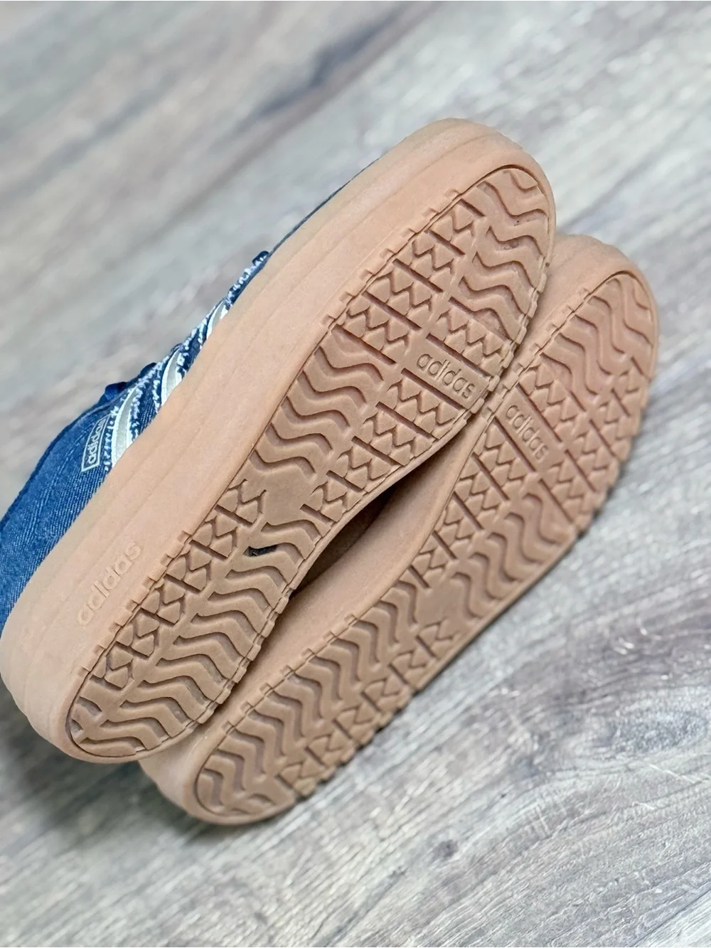 Adidas VL Court Bold Denim Platform Sneakers Womens 7.5 Blue Gum JS4471